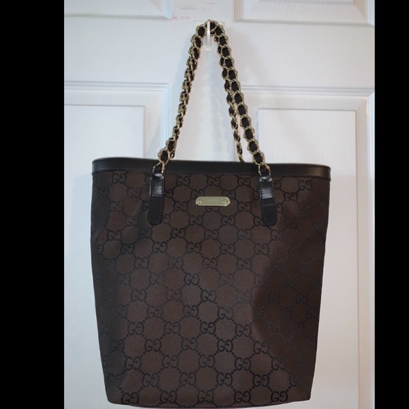 Gucci Monogram Tote w/Chain Strap - Picture 4 of 6